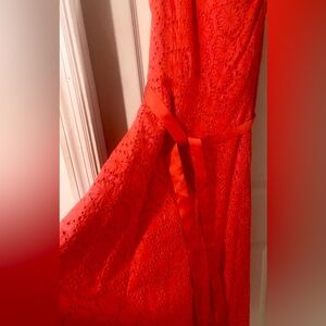 Josephine Chaus red lined cotton eyelet sundress